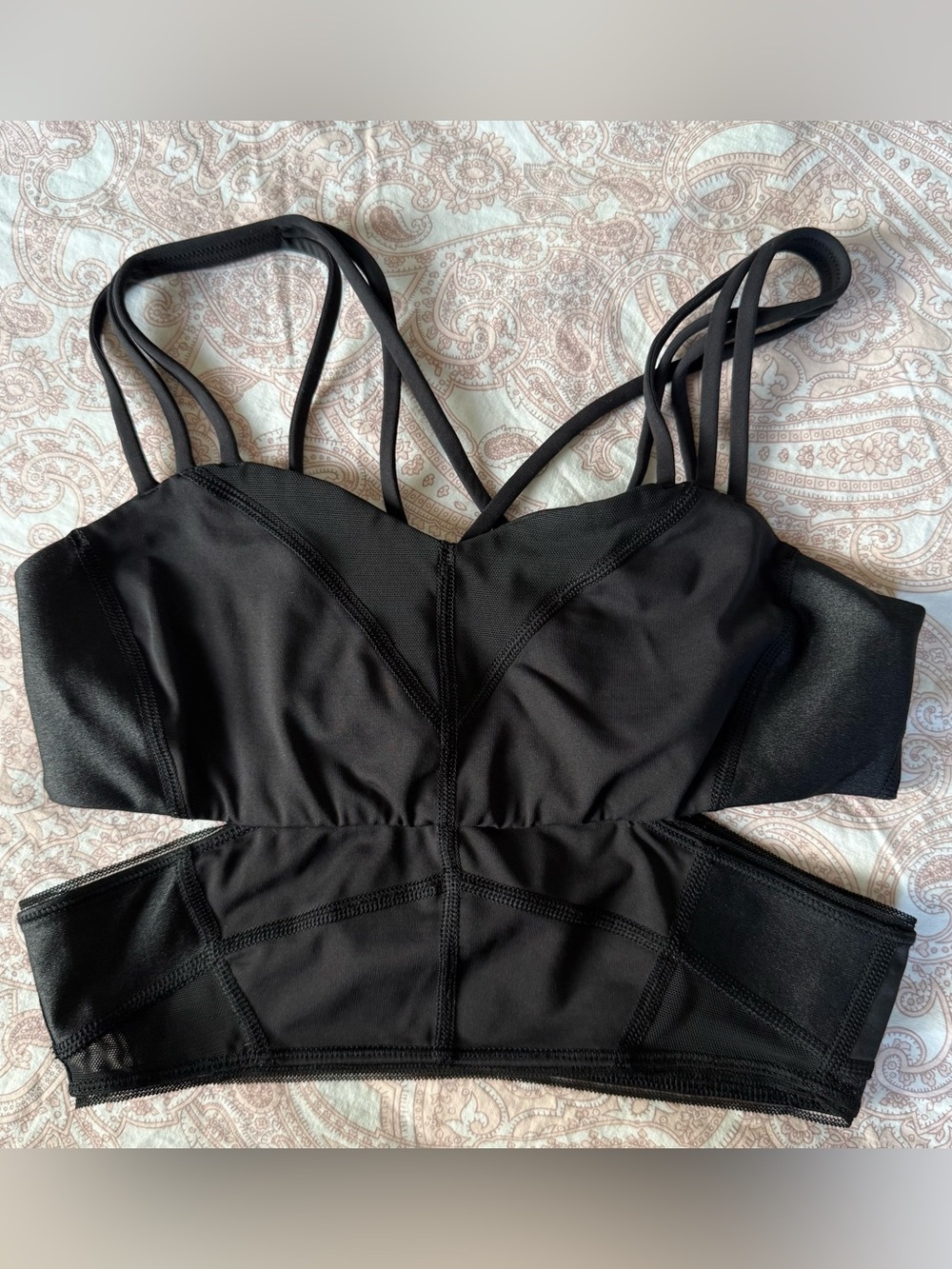 lululemon athletica Black Strappy Cutout Sports Bralette